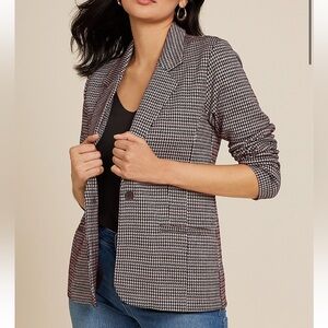 Maurices Black and Brown Checkered Blazer